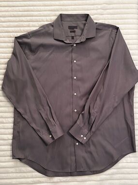 Calvin Klein Men's Slate Gray Long Sleeve Dress Shirt